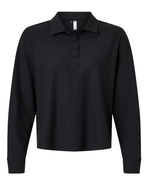 Adidas - Women's Beyond Long Sleeve Loose Polo - A1008 - Image 3