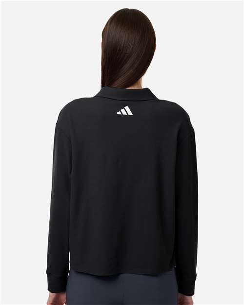 Adidas - Women's Beyond Long Sleeve Loose Polo - A1008 - Image 2