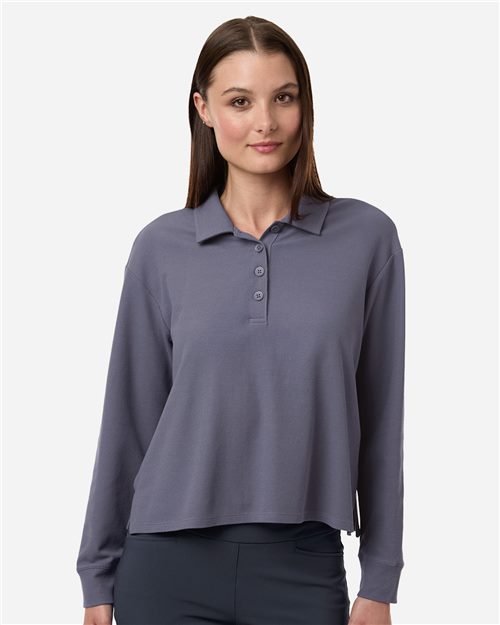 Adidas - Women's Beyond Long Sleeve Loose Polo - A1008 - Image 4