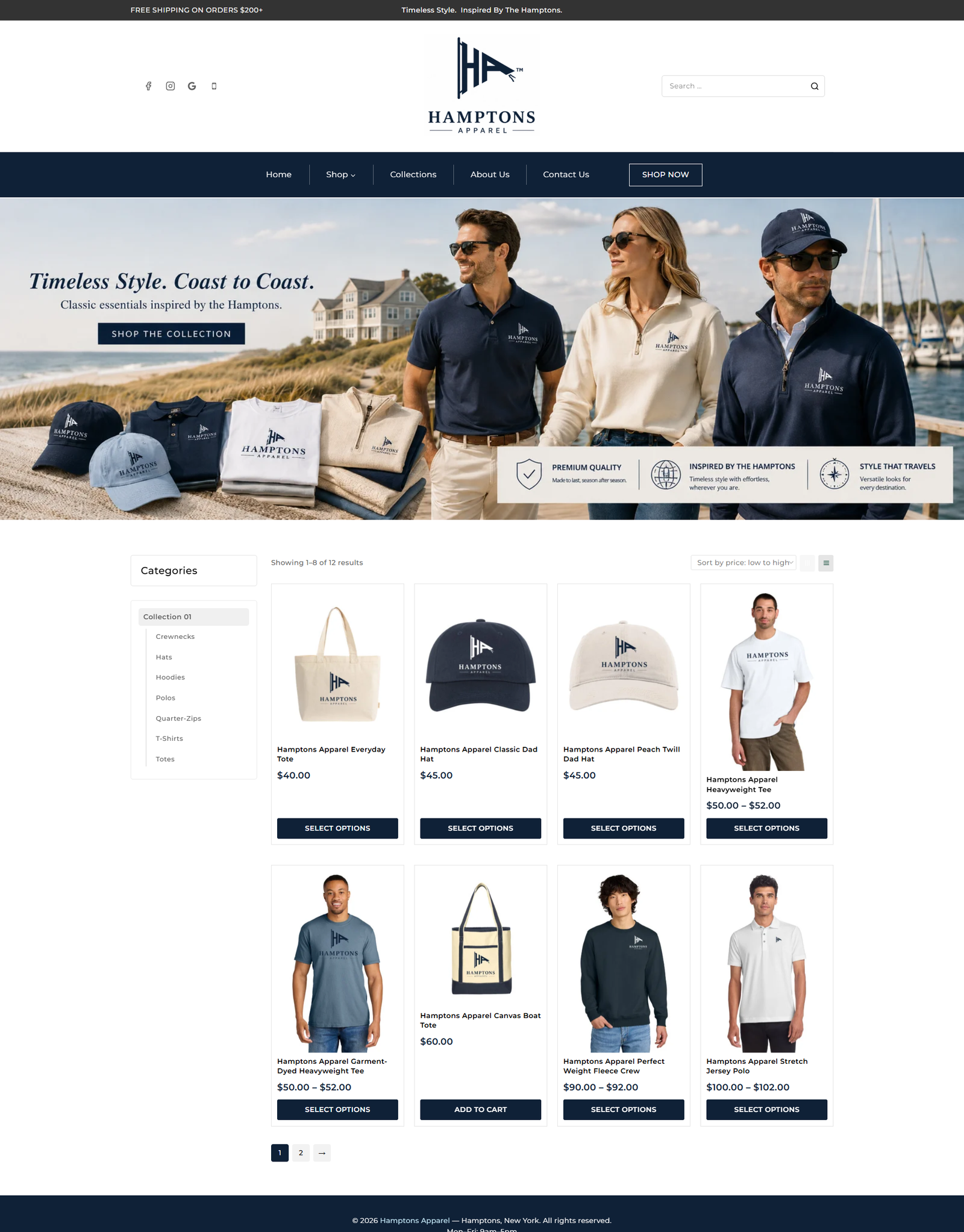Online apparel and merchandise store